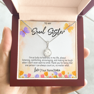 Personalized Soul Sister Necklace – Custom Soul Sister Gift, Meaningful Friendship Jewelry with Heartfelt Message Card - 