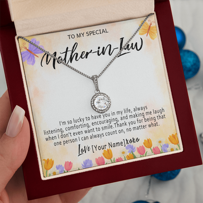Personalized Mother in Law Necklace – Meaningful Mother in Law Gift, Custom Jewelry with Heartfelt Message Card - 