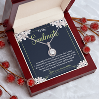 Personalized Soulmate Necklace Gift – Custom Romantic Jewelry for Girlfriend, Fiancee, Wife- Meaningful Anniversary Birthday Christmas Present – “I Remember the First Day We Met”
