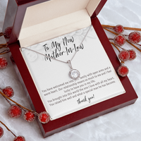 Mother in Law Wedding Day Necklace from Daughter in Law – Sentimental Wedding Gift with Heartfelt Message Card - "You Have Welcomed Me Into Your Family"