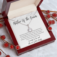Mother of the Groom Necklace from Daughter in Law – Wedding Day Gift with Meaningful Message Card - "From the very moment I met him"