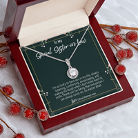 Personalized Sister-in-Law Necklace – Custom Meaningful Sister in Law Gift, New Sister in Law Jewelry, Welcome to the Family Pendant - "I'm so lucky to have you in my life"