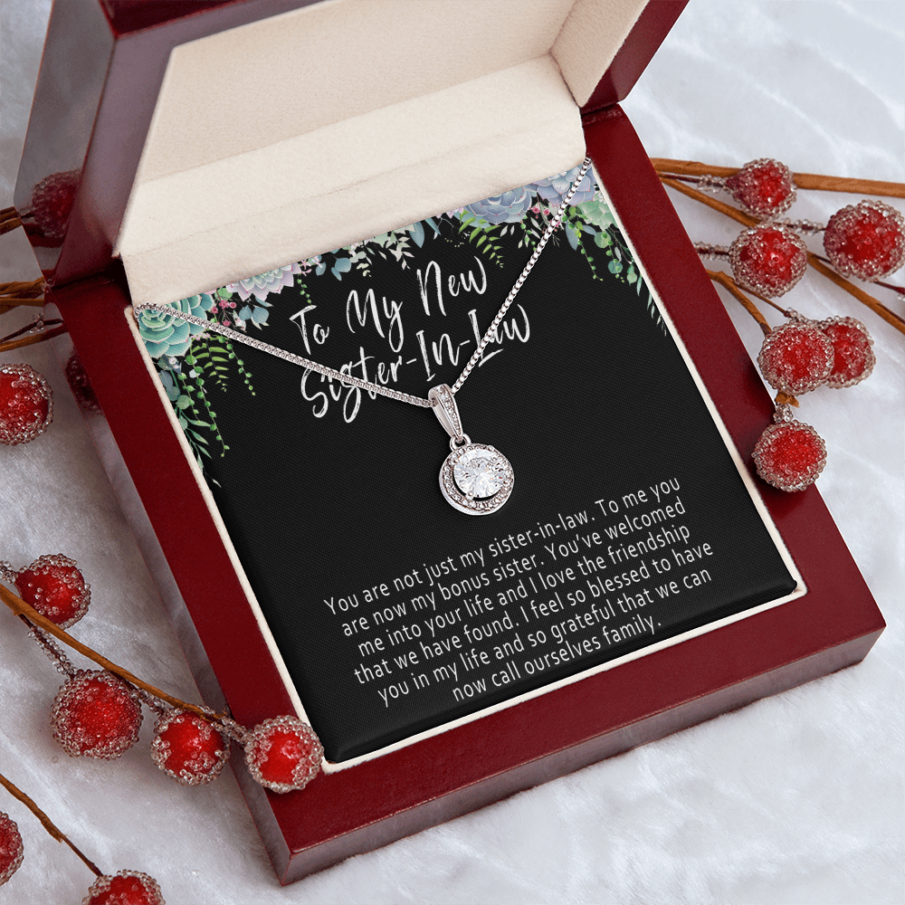 New Sister in Law Necklace Gift – Meaningful Wedding Jewelry with Message Card - "You are not just my sister-in-law"