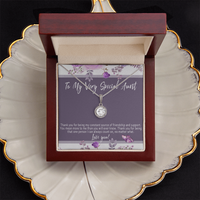 Aunt Necklace – Meaningful & Thoughtful Gift for a Special Aunt from Niece or Nephew, Sentimental Aunt Jewelry – “Thank you for being my constant source of friendhip”