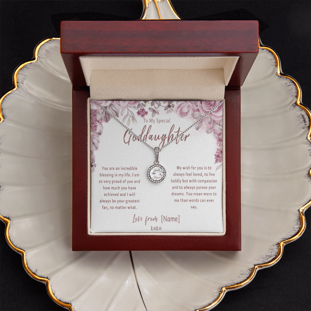 Personalized Goddaughter Necklace Gift from Godmother or Godfather – Custom Meaningful Goddughter Jewelry Keepsake Present - "You are an incredible blessing in my life"