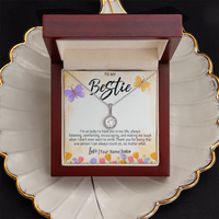 Personalized Bestie Necklace – Custom Best Friend Gift, Meaningful Bestie Jewelry with Heartfelt Message Card - "I'm so lucky to have you in my life"