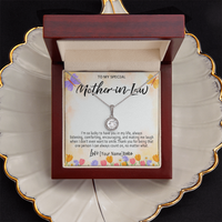 Personalized Mother in Law Necklace – Meaningful Mother in Law Gift, Custom Jewelry with Heartfelt Message Card - "I'm so lucky to have you in my life"