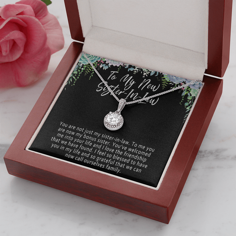 New Sister in Law Necklace Gift – Meaningful Wedding Jewelry with Message Card - "You are not just my sister-in-law"