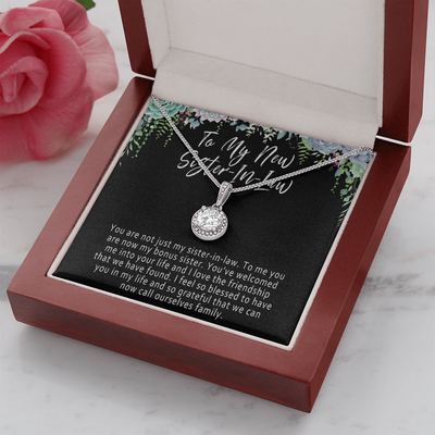 New Sister in Law Necklace Gift – Meaningful Wedding Jewelry with Message Card - 