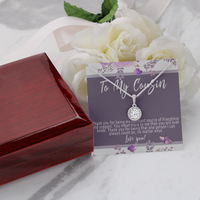 Cousin Necklace – Meaningful & Thoughtful Cousin Gift, Sentimental Cousin Pendant Jewelry - "Thank you for being my constant source of friendship"