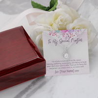 Personalized Cousin Necklace – Meaningful Gift for Special Cousin, Custom Cousin Jewelry with Heartfelt Message Card - "I'm so lucky to have you in my life"