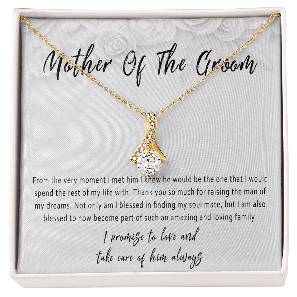 Mother of the Groom Necklace Gift – Wedding Day Present for Mother of the Groom, Jewelry Gift from Bride – “From the Very Moment I Met Him”