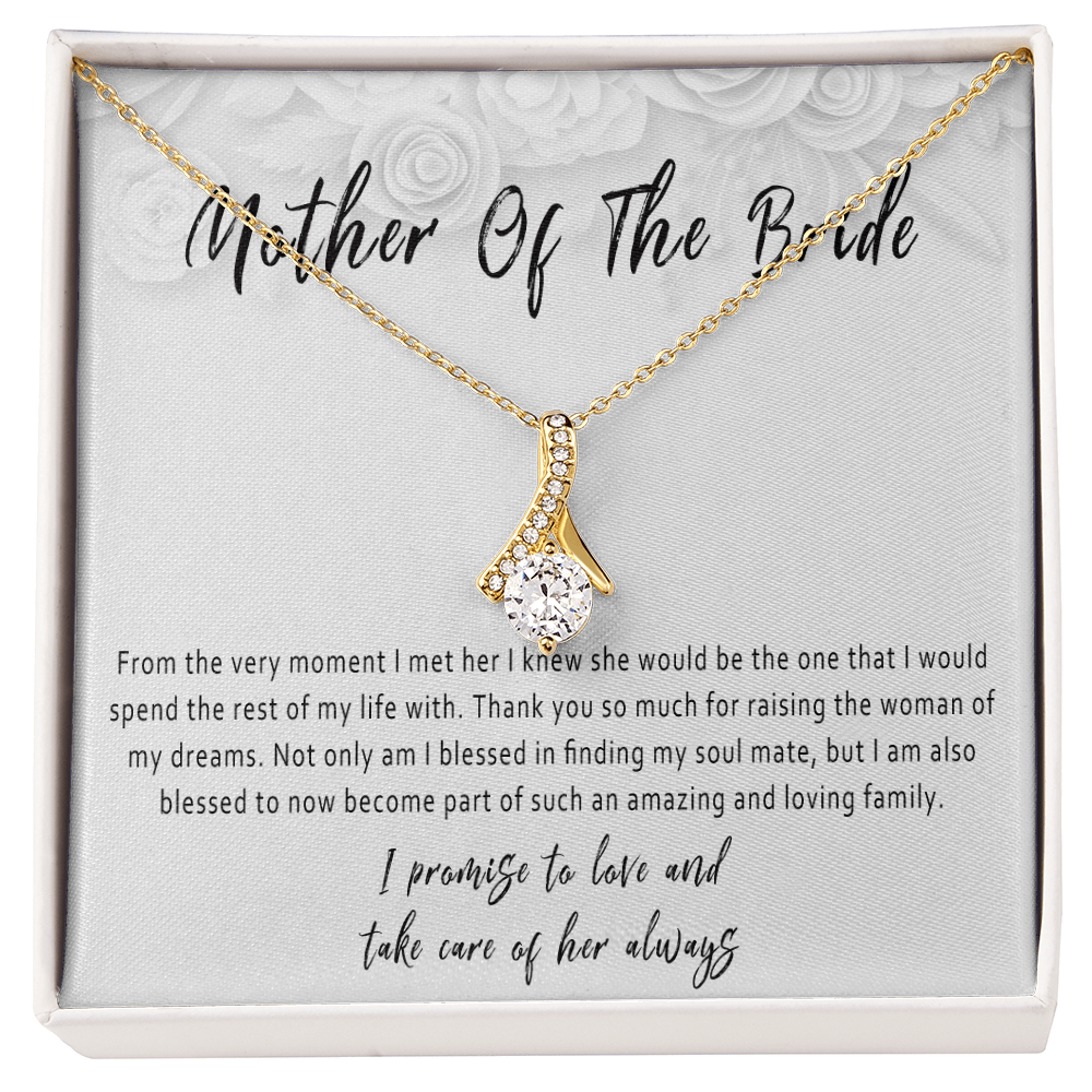 Mother of the Bride Necklace Gift – Wedding Day Present for Mother of the Bride, Jewelry Gift from Groom - "From the very moment I met her"