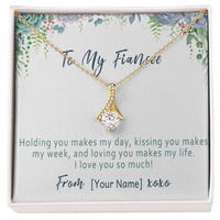 Personalized Fiancée Necklace – Custom Romantic Gift from Future Husband – “Holding you makes my day”
