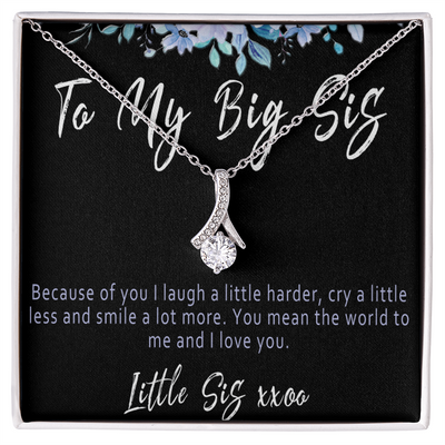 Big Sister Necklace from Little Sister, Meaningful Sister Pendant with Message Card, 