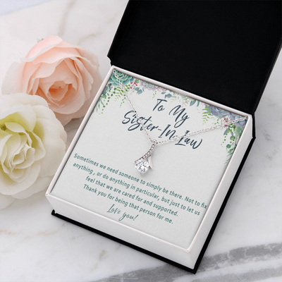 Sister-in-Law Necklace Gift – Thoughtful Thank You Jewelry with Heartfelt Message Card - 