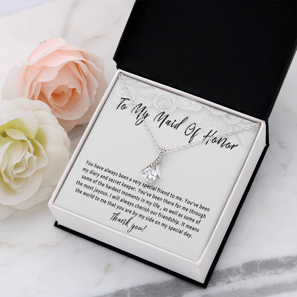 Maid of Honor Necklace Gift from Bride – Thank You Maid of Honor Jewelry, Wedding Day Keepsake, Meaningful Bridal Party Gift - "You have always been a very special friend"