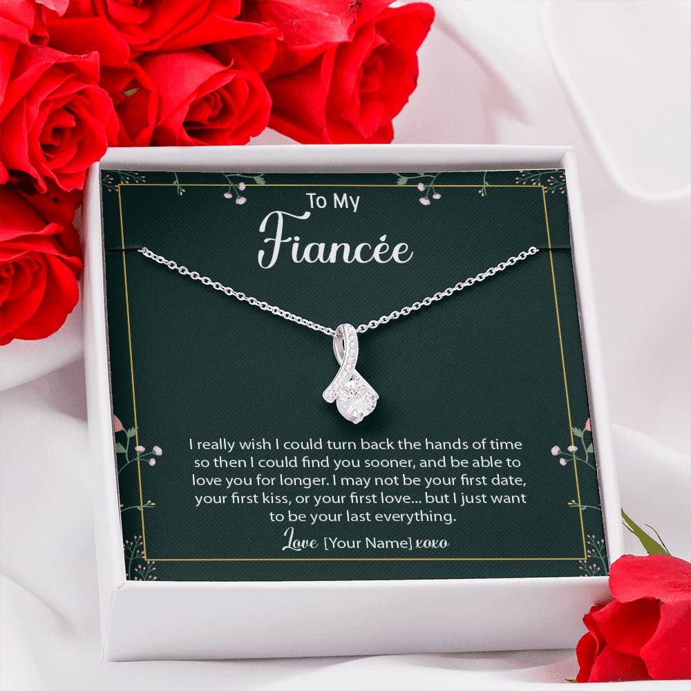 Personalized Fiancée Necklace Gift – Custom Jewelry for Future Wife, Meaningful Anniversary Birthday Christmas Present – “I really wish I could turn back the hands of time”