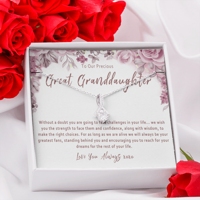 Great Granddaughter Necklace from a Great Grandparents – Sentimental Gift with Message Card - 
