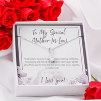 Mother in Law Necklace – Sentimental Gift from Son in Law or Daughter in Law, Thoughtful Jewelry with Message Card - "I'm so lucky to have you in my life"