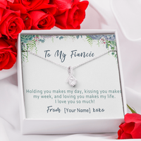 Personalized Fiancée Necklace – Custom Romantic Gift from Future Husband – “Holding you makes my day”