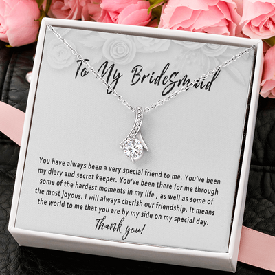 Bridesmaid Necklace Gift from Bride – Thank You Bridesmaid Jewelry, Wedding Day Keepsake, Meaningful Bridal Party Gift - 