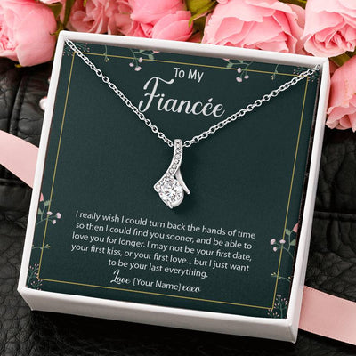 Personalized Fiancée Necklace Gift – Custom Jewelry for Future Wife, Meaningful Anniversary Birthday Christmas Present – “I really wish I could turn back the hands of time”