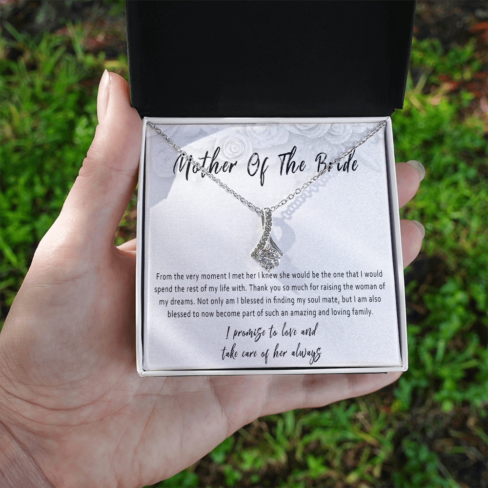 Mother of the Bride Necklace Gift – Wedding Day Present for Mother of the Bride, Jewelry Gift from Groom - "From the very moment I met her"
