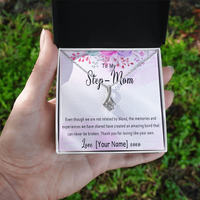 Personalized Step Mom Necklace – Custom StepMom Gift, Step Mom Jewelry for Birthday, Christmas or Mother's Day – “Even though we are not related by blood”