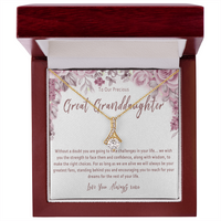 Great Granddaughter Necklace from a Great Grandparents – Sentimental Gift with Message Card - "Without a doubt you are going to face challenges..."
