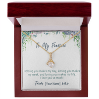 Personalized Fiancée Necklace – Custom Romantic Gift from Future Husband – “Holding you makes my day”