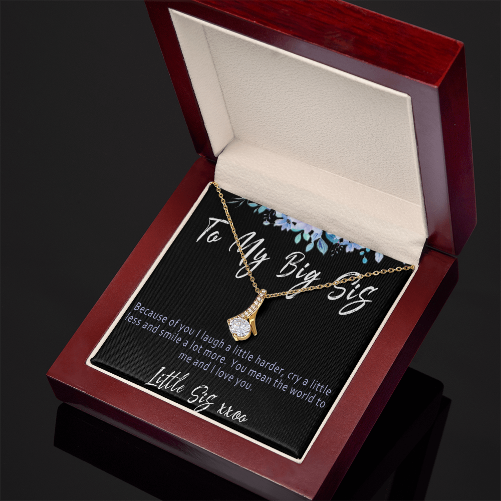 Big Sister Necklace from Little Sister, Meaningful Sister Pendant with Message Card, "Because of you I laugh a little harder..."
