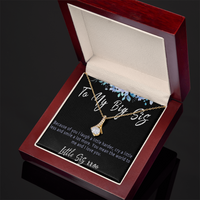 Big Sister Necklace from Little Sister, Meaningful Sister Pendant with Message Card, "Because of you I laugh a little harder..."