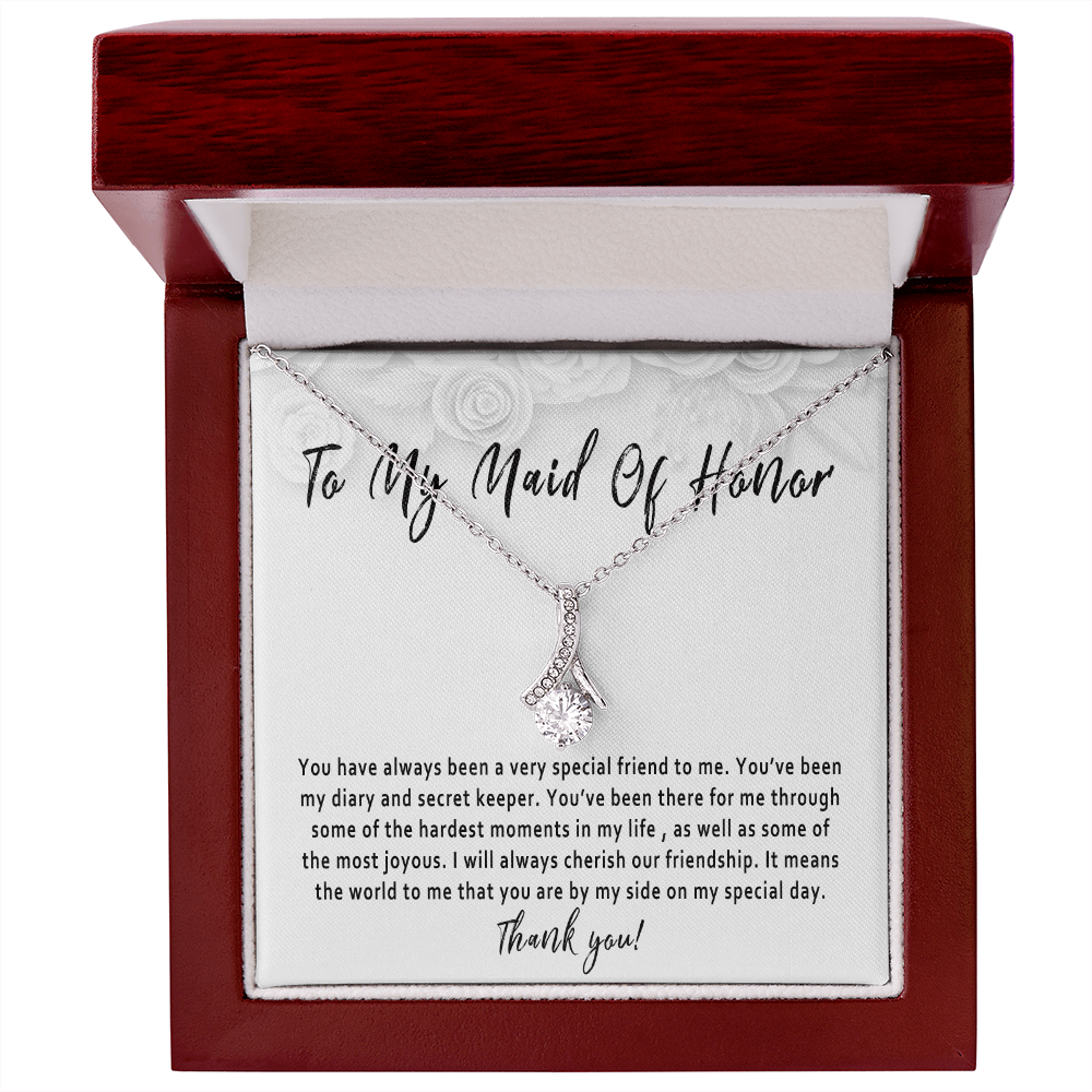 Maid of Honor Necklace Gift from Bride – Thank You Maid of Honor Jewelry, Wedding Day Keepsake, Meaningful Bridal Party Gift - "You have always been a very special friend"
