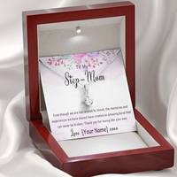 Personalized Step Mom Necklace – Custom StepMom Gift, Step Mom Jewelry for Birthday, Christmas or Mother's Day – “Even though we are not related by blood”