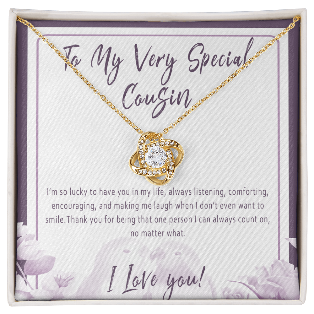 Cousin Birthday Necklace – Meaningful Birthday Gift for a Very Special Cousin - "I'm so lucky to have you in my life..."