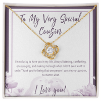 Cousin Birthday Necklace – Meaningful Birthday Gift for a Very Special Cousin - "I'm so lucky to have you in my life..."