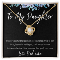 Daughter Necklace Gift from Dad – Everyday Encouragement & Support Necklace Present for Tough Times - "When it is too hard to look back"