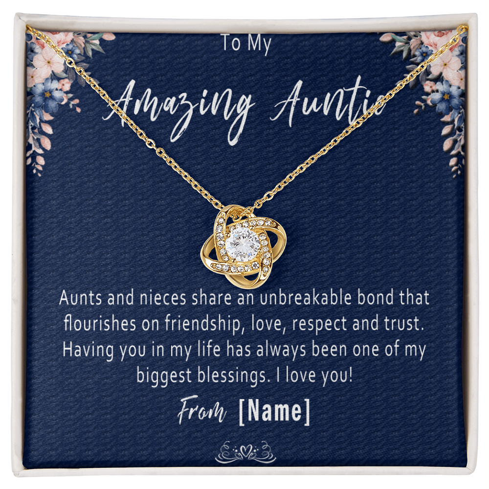 Auntie Necklace from Niece – Personalized Gift for Auntie, Meaningful Birthday Gift - "Aunts and nieces share an unbreakable bond"