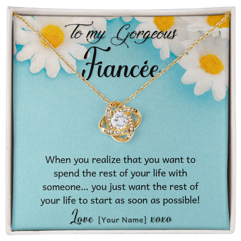 Personalized Fiancée Necklace Gift – Custom Romantic Engagement Jewelry for My Future Wife, Meaningful Anniversary Birthday Present – “When You Realize You Want to Spend the Rest of Your Life"