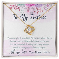 Personalized Fiancée Love Knot Necklace Present – Romantic Custom Gift for Future Wife  – “You Are My Best Friend”