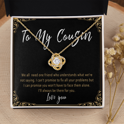 Cousin Birthday Gift Necklace – Meaningful Love Knot Pendant, Unique Birthday Gift for Cousin - 