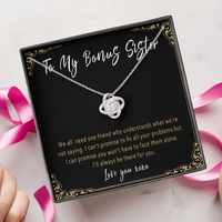 Bonus Sister Necklace – Meaningful Sister by Heart Gift from Stepbrother or Stepsister - "We all need one friend who understands"
