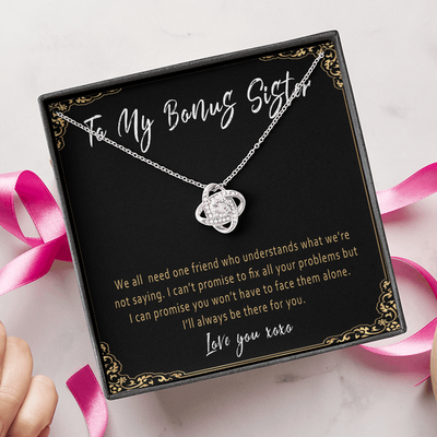 Bonus Sister Necklace – Meaningful Sister by Heart Gift from Stepbrother or Stepsister - 
