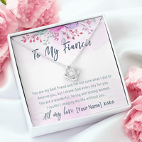 Personalized Fiancée Love Knot Necklace Present – Romantic Custom Gift for Future Wife  – “You Are My Best Friend”