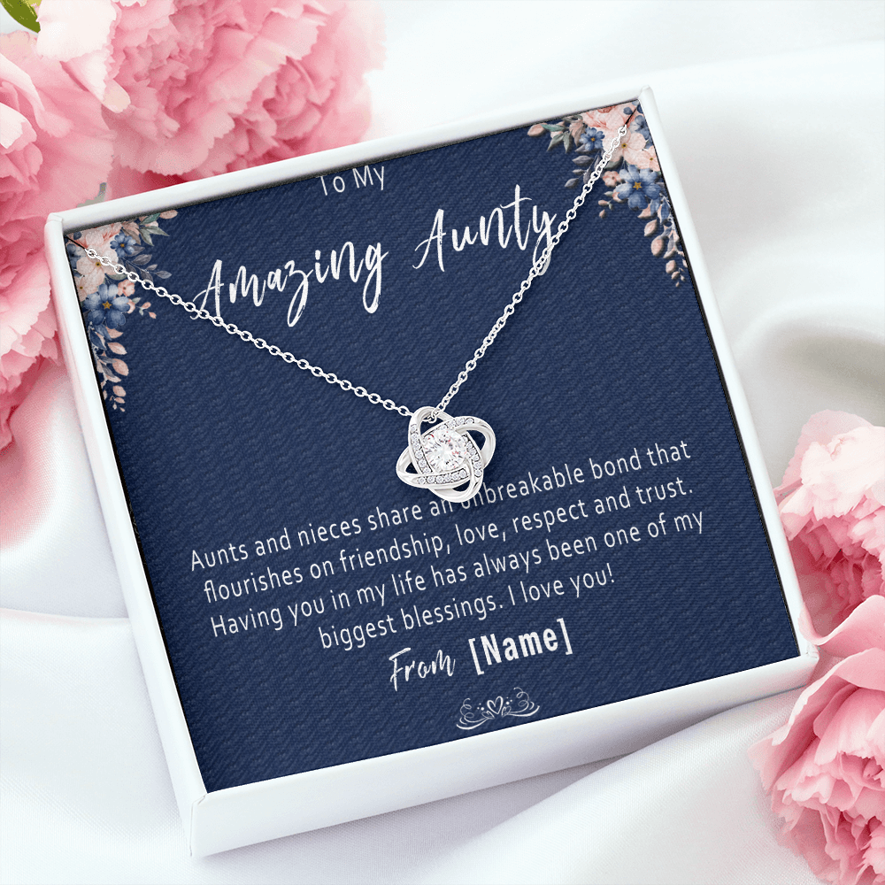 Personalized Aunty Necklace from Niece – Custom Gift for Aunty, Meaningful Birthday Gift - "Aunts and nieces have an unbreakable bond"
