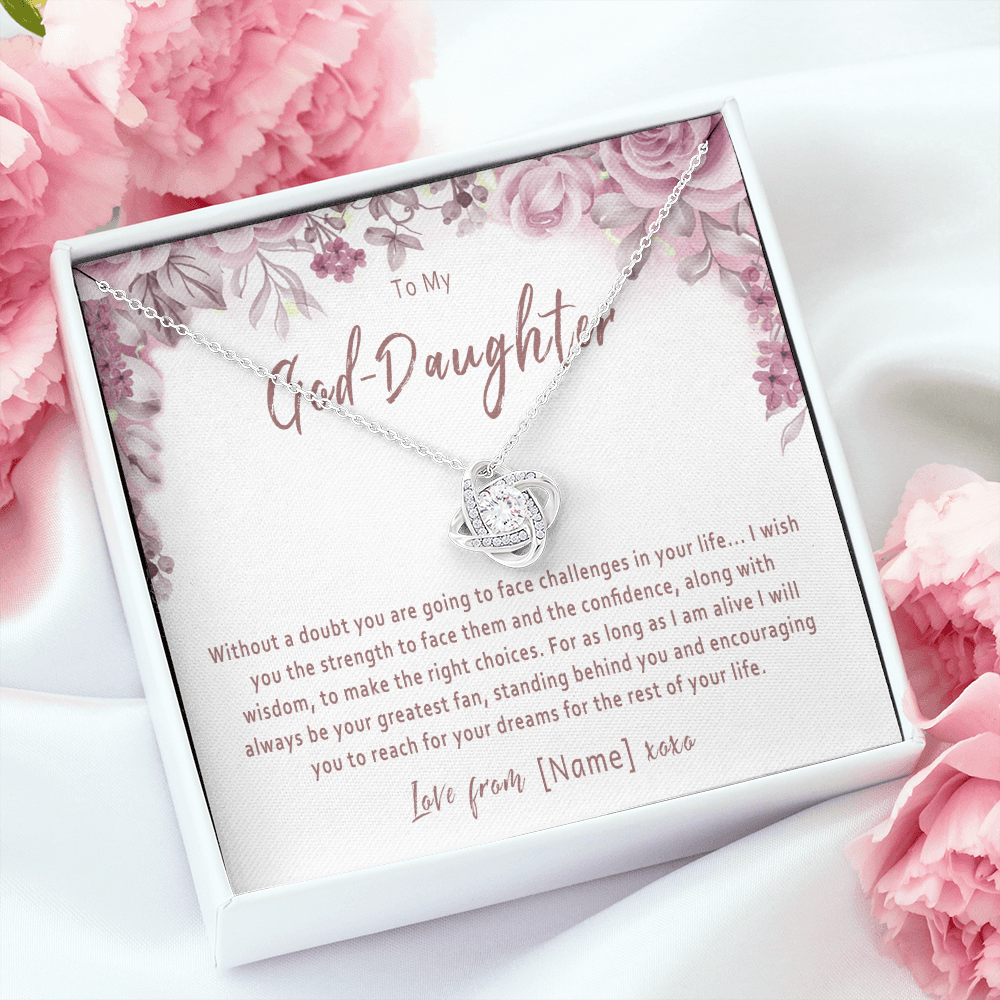 Personalized Goddaughter Necklace Gift – Custom Meaningful Present from Godmother or Godfather - Without a doubt you are going to face challenges in your life"