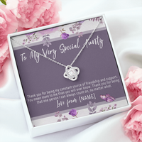 Personalized Aunty Necklace Present – Meaningful Gift for Aunty from Niece or Nephew - "Thank you for being my constant source of friendship"
