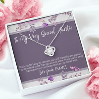 Personalized Auntie Necklace – Custom Meaningful Gift for Auntie from Niece or Nephew - "Thank you for being my constant source of friendship"