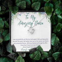 Nana Mothers Day Necklace – Nana Gift from Grandkids, Love Knot Nana Jewelry Present - "I'm so grateful for all the love"